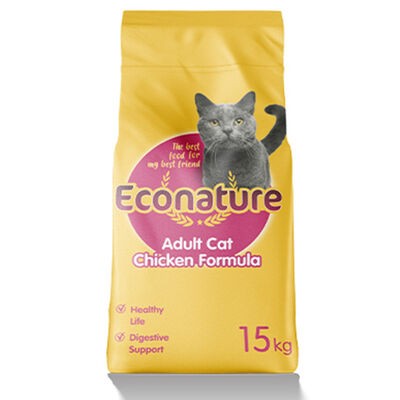 Econature Yetişkin Kuru Kedi Maması (Adult Cat) Sarı Ambalaj Tavuk Etli 15 KG