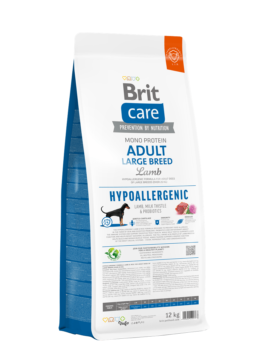 Brit Care Yetişkin Köpekler İçin, Tek Proteinli, Hipoalerjenik, Kuzu Etli Kuru Mama 12 kg