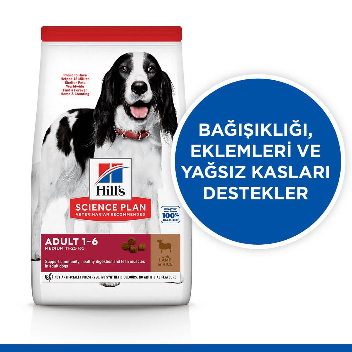 Hill's SP Kuzulu ve Pirinçli Orta Irk Yetişkin Köpek Maması 14KG