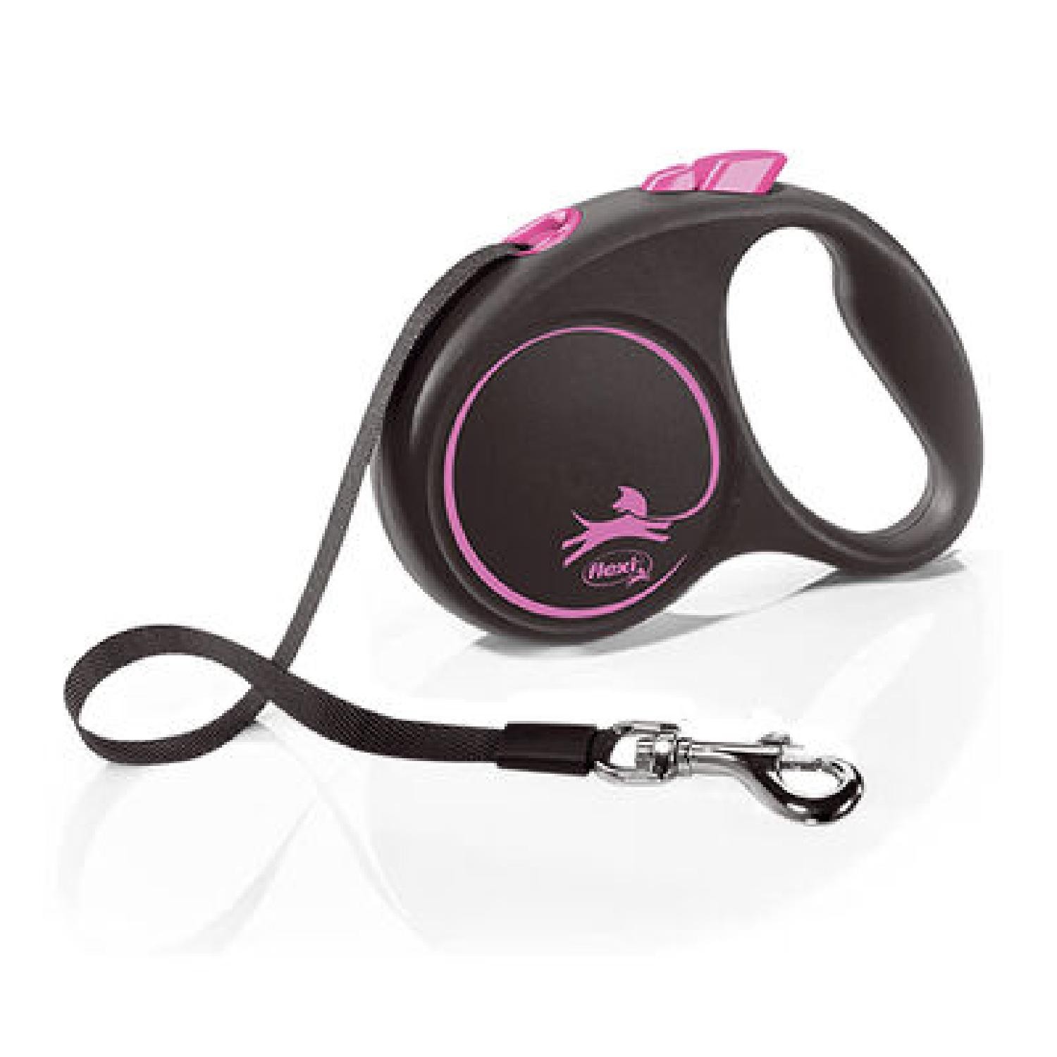 Flexi Black Design S Beden Pembe 5MT Şerit Tasma - Pembe 