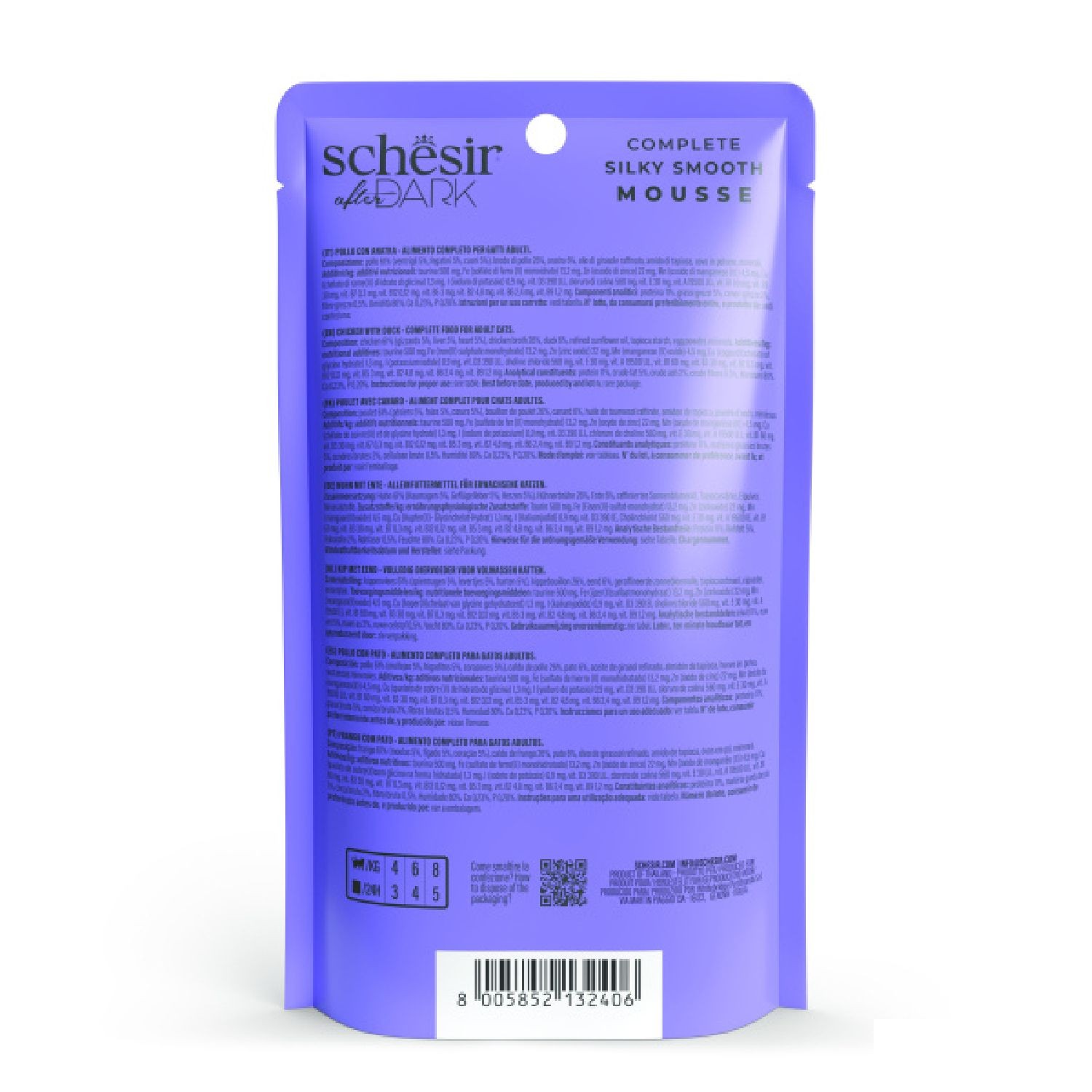 Schesir After Dark Tavuk ile Ördek Mus Yetişkin Kedi Pouch 80g