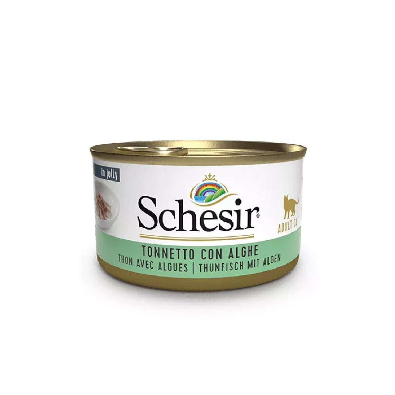 Schesir Jelly Ton Balığı ve Su Yosunu Jöle İçinde Yetişkin Kedi Konservesi 85g