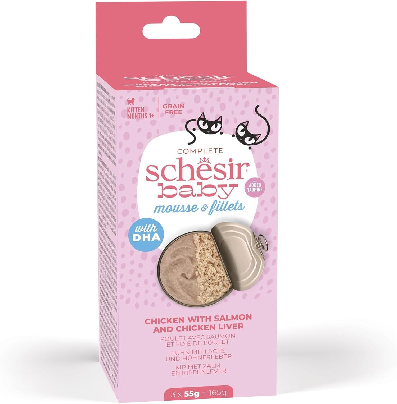 Schesir Baby Tavuk ile Somon Mus ve Fileto Konserve 3x55g