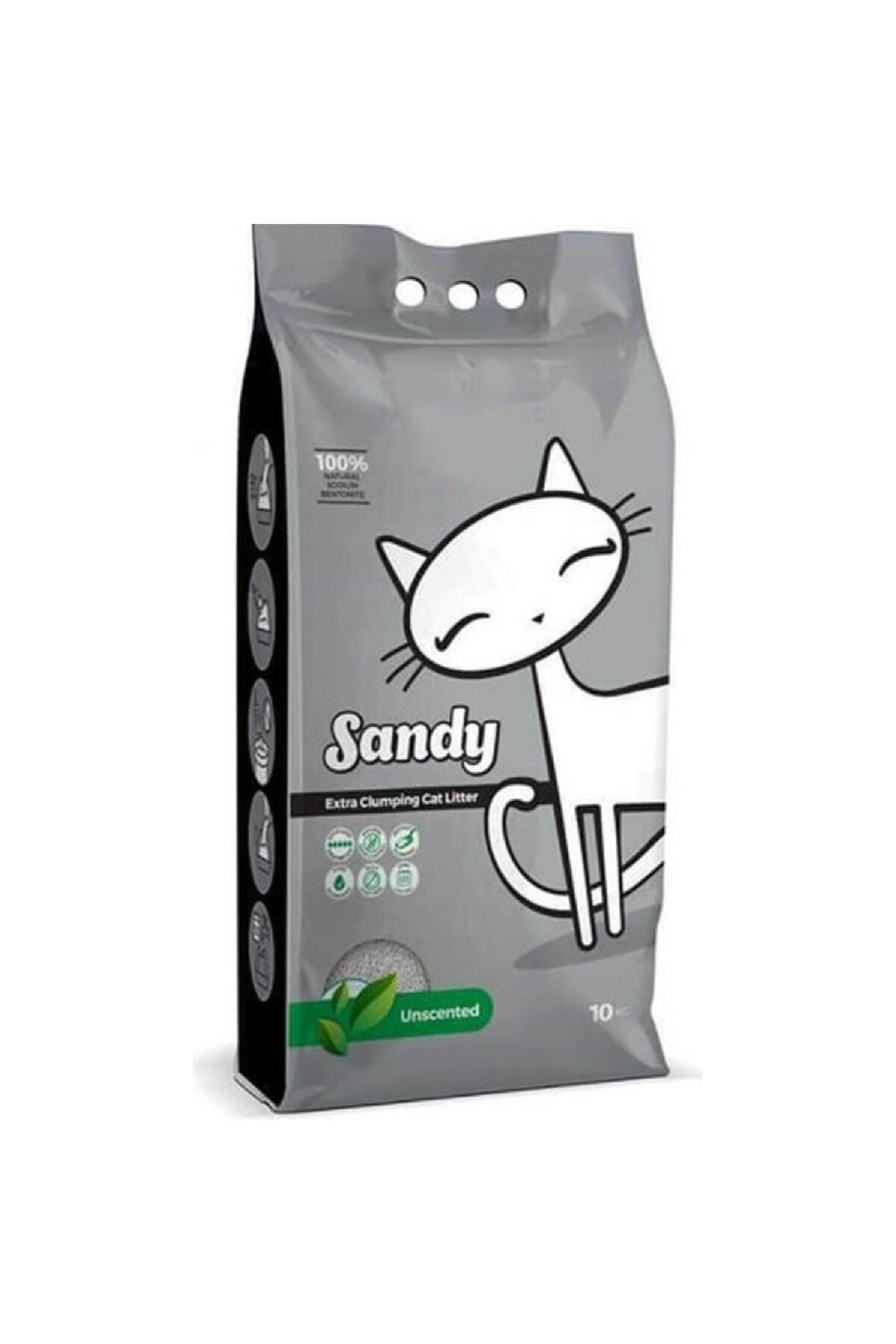 Sandy Parfümsüz Ekstra Topaklanan Sodyum Bentonit Kedi Kumu 10 Kg