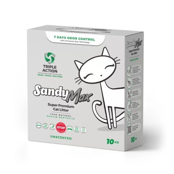 Sandy Max Triple Action Aktif Karbonlu Bentonit Kedi Kumu 10L
