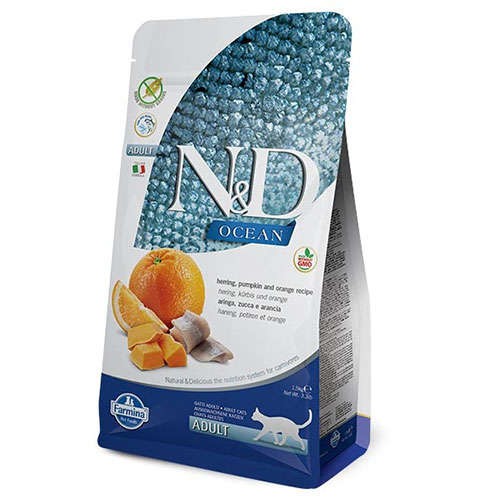 N&D OCEAN CAT HERRING PUMPKIN & ORANGE ADULT 1,5 KG