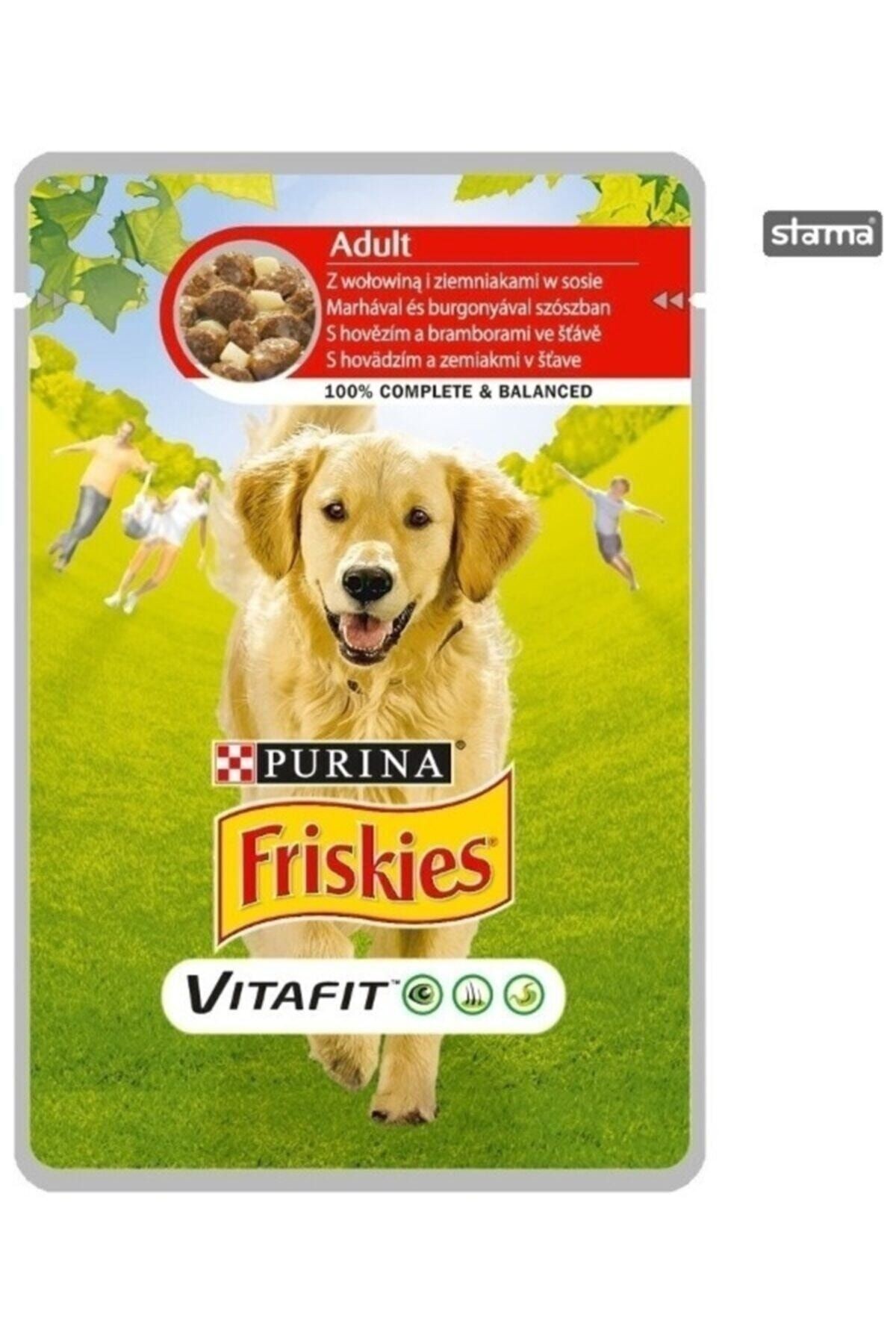 Friskies Sığır Etli Ve Patetesli Yetişkin Köpek Maması 100Gr*20Ad