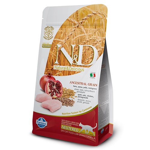 N&D ANCESTRAL GRAIN CAT CHICKEN, SPELT, OATS & POMEGRANATE NEUTERED ADULT 5 KG