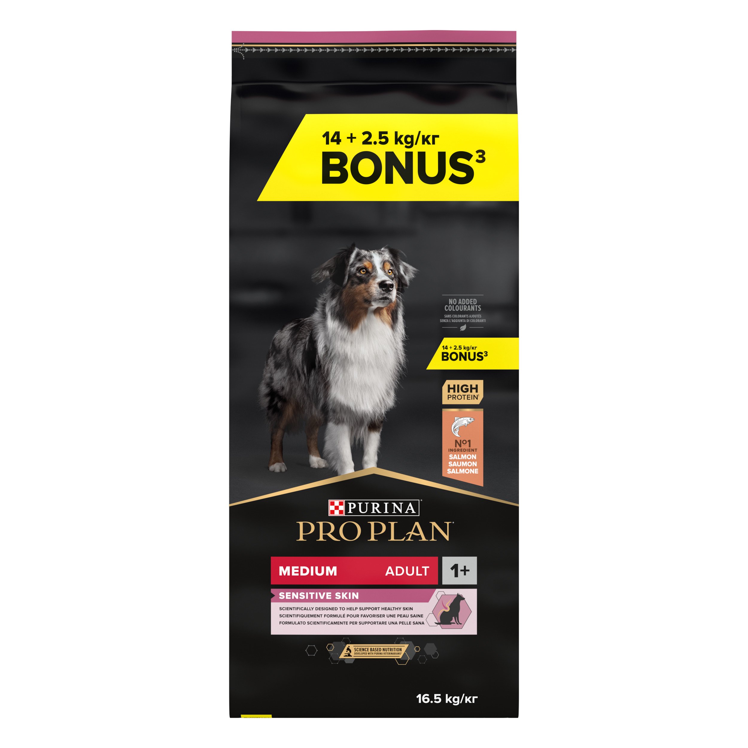 Pro Plan Medium Sensitive Skin Somonlu Yetişkin Köpek Maması 14kg + 2,5kg HEDİYELİ!