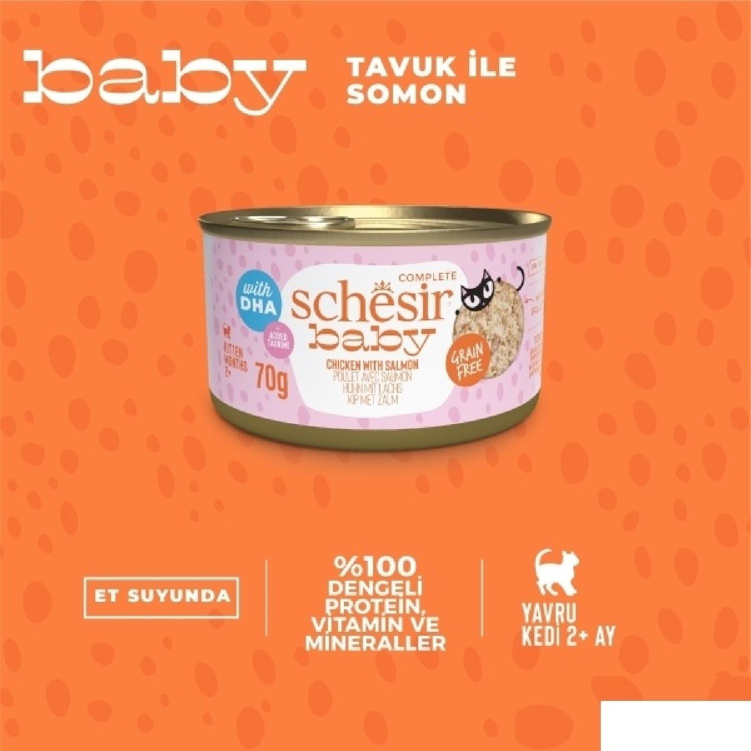 Schesir Baby Tavuk ile Somon Mus Konserve 70g