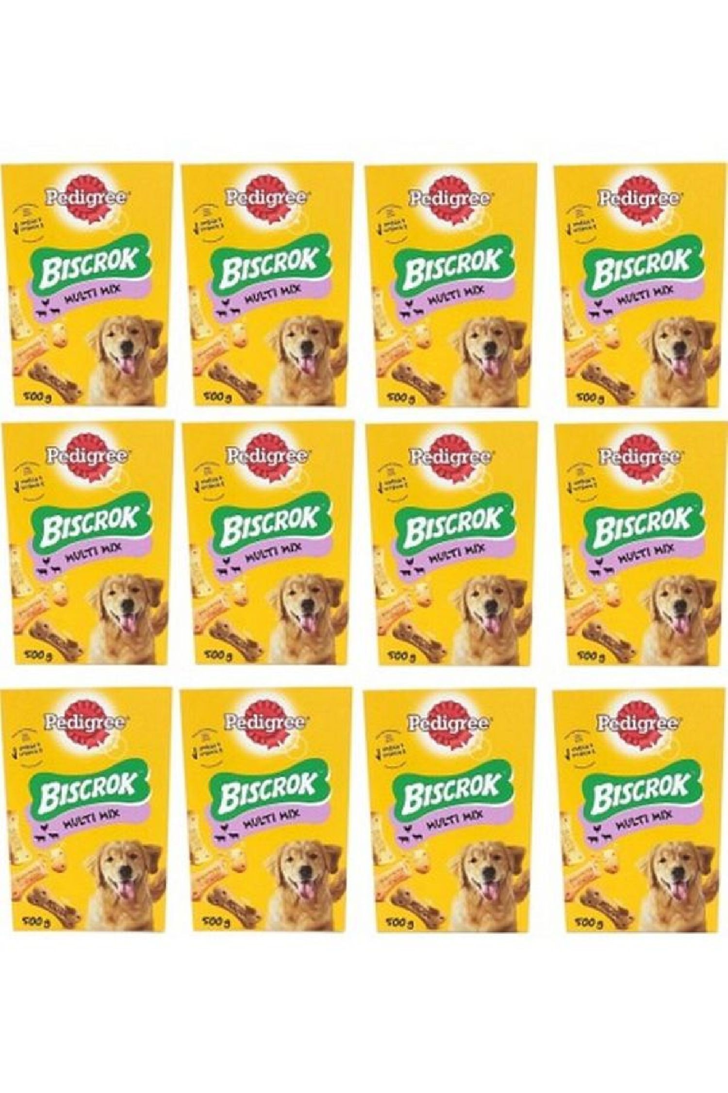 Biscrok Multi Mix Köpek Ödül Bisküvisi 500 gr 12 Adet