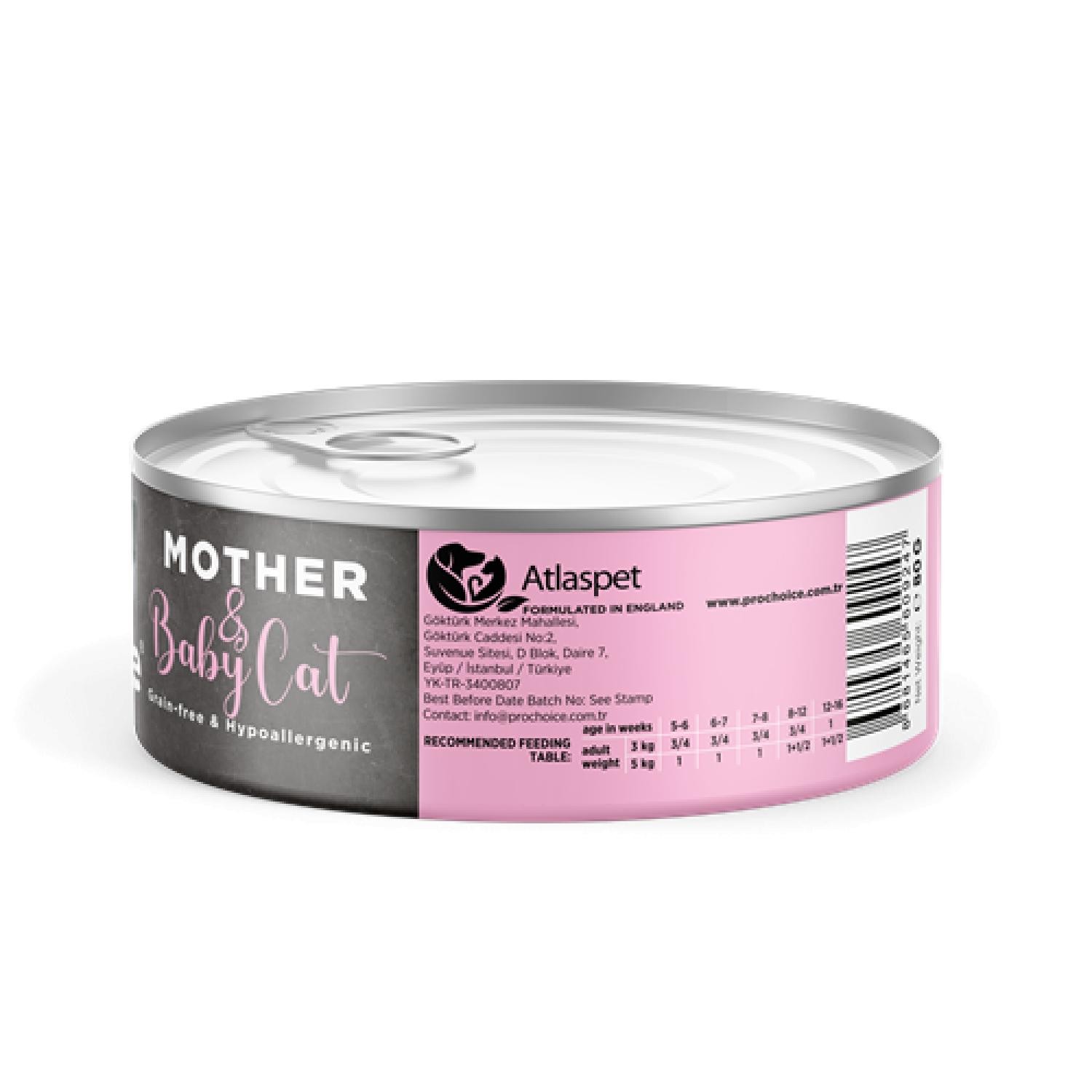 Prochoice Mother & Baby Mousse, Anne Kediler ve Yavruları için Tavuklu Mus 80 gr