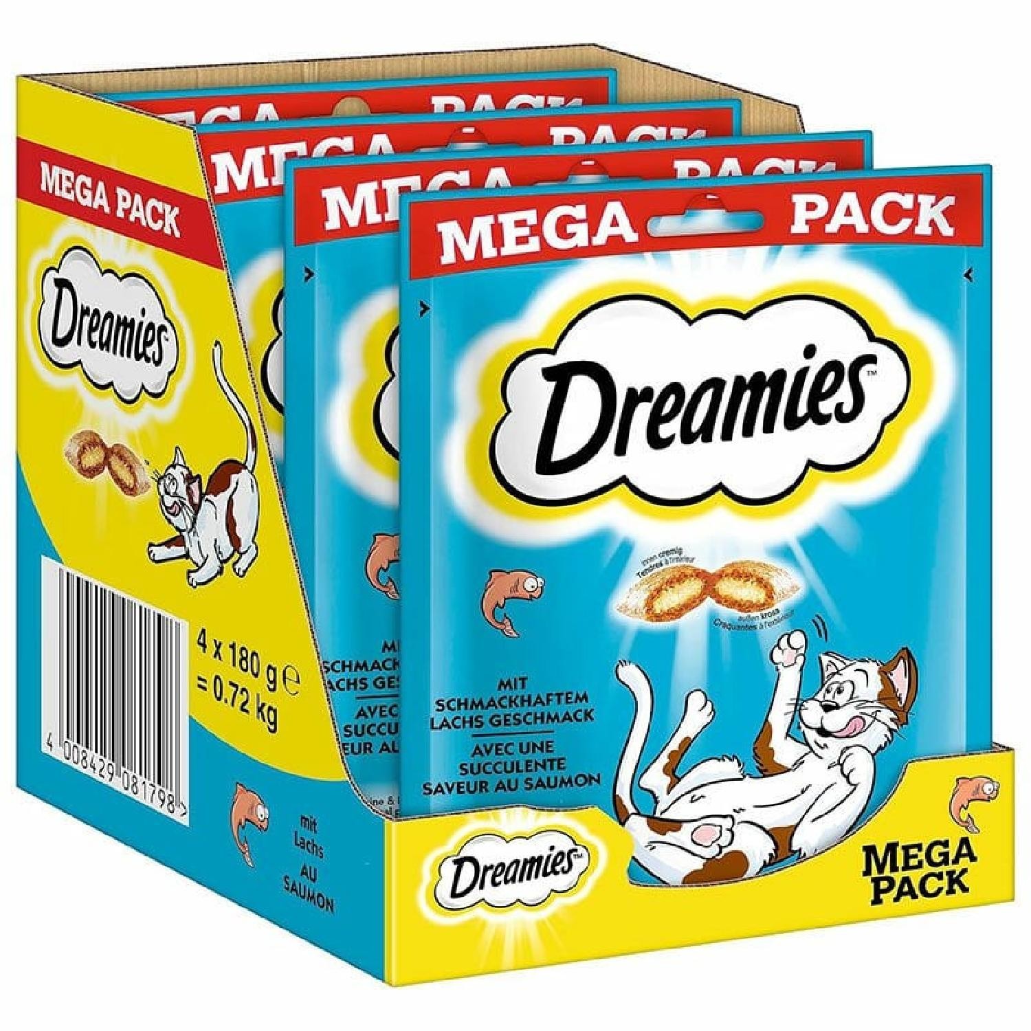 Dreamies Mega Paket Somonlu Kedi Ödül Maması 180g*4Ad