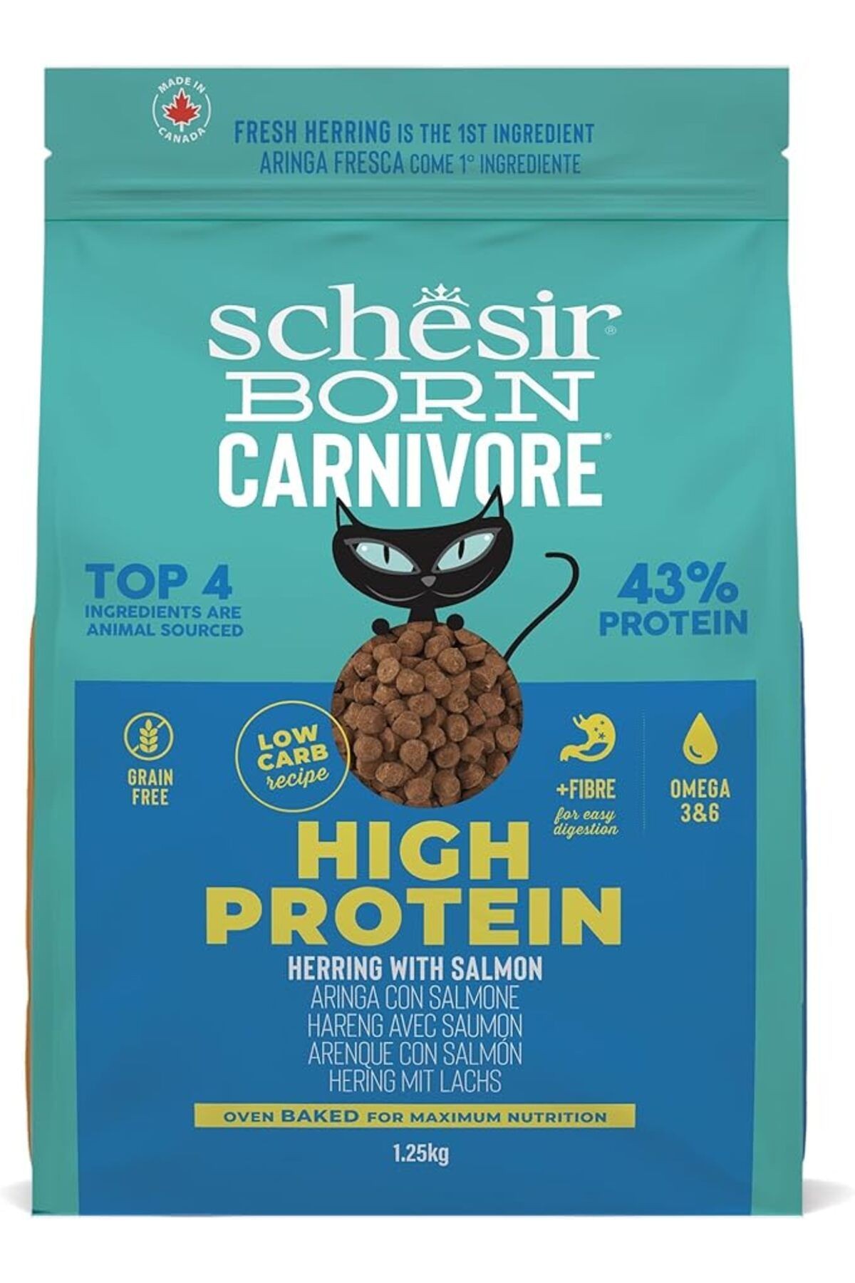 Born Carnivore Somonlu Ve Ringa Balıklı Yetişkin Kedi Maması 1,25kg