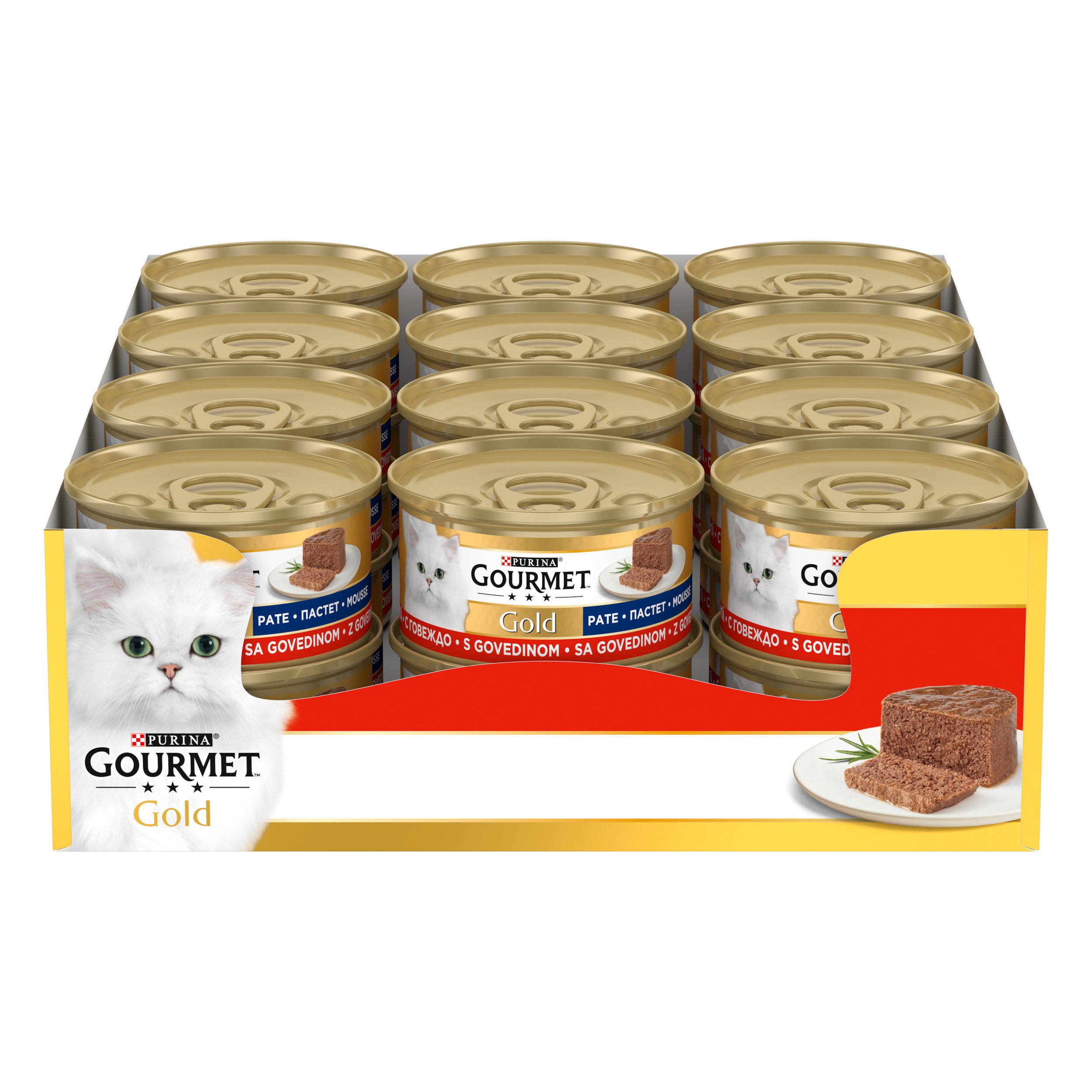 Gourmet Gold Kıyılmış Sığır Etli Kedi Konservesi 85gX24Ad