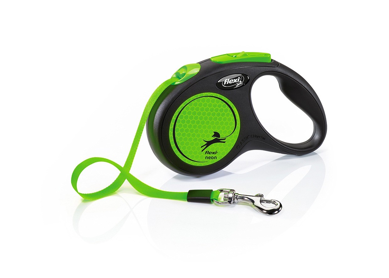 Flexi New Neon S Beden Yeşil 5MT Şerit Tasma
