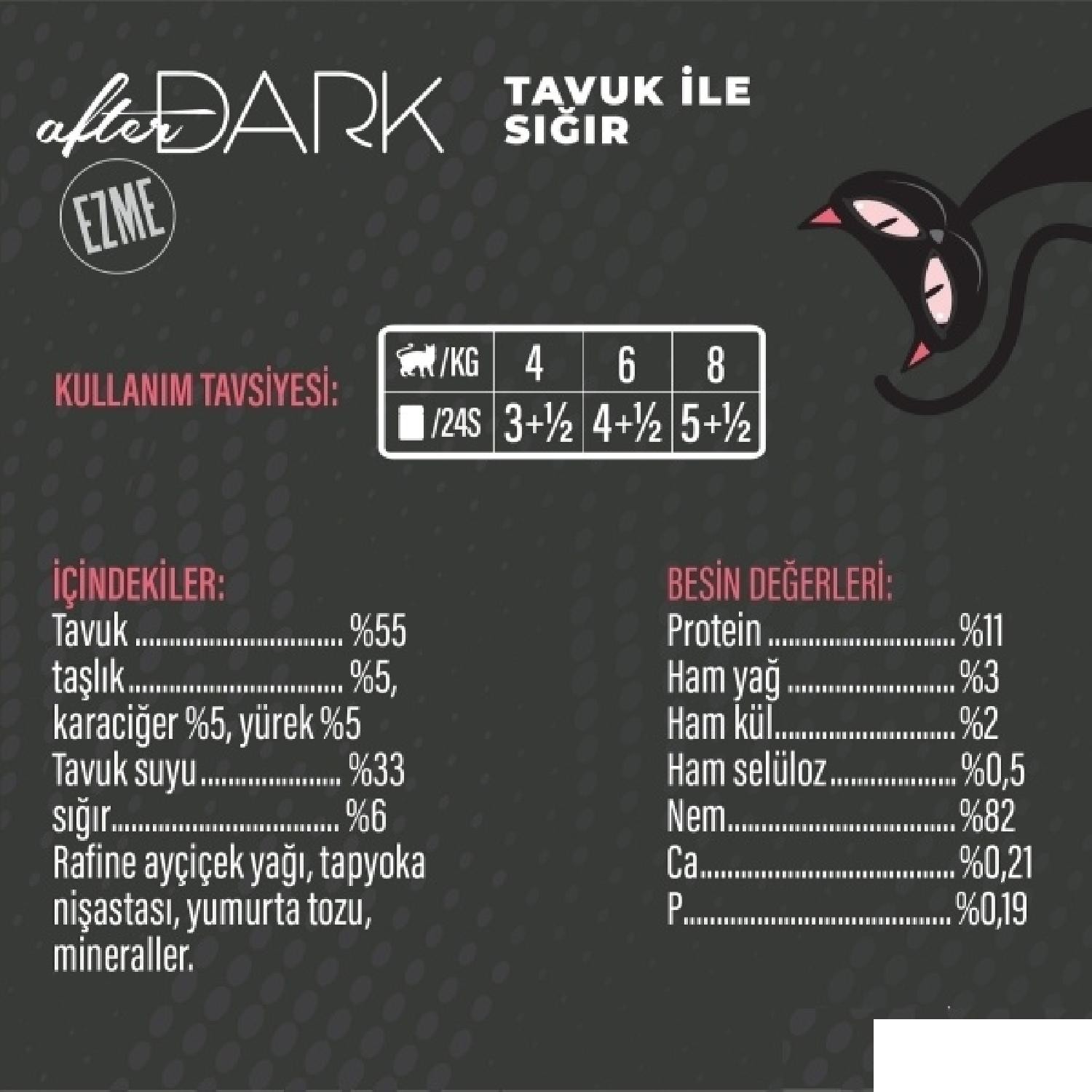 Schesir After Dark Tavuk ile Sığır Et Suyunda Yetişkin Kedi Konservesi 80g