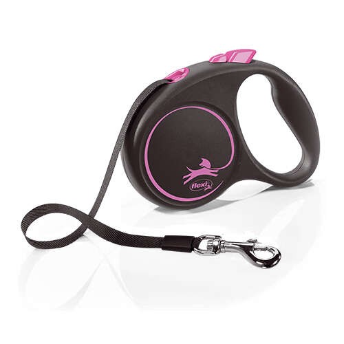Flexi Black Design S Beden Pembe 5MT Şerit Tasma