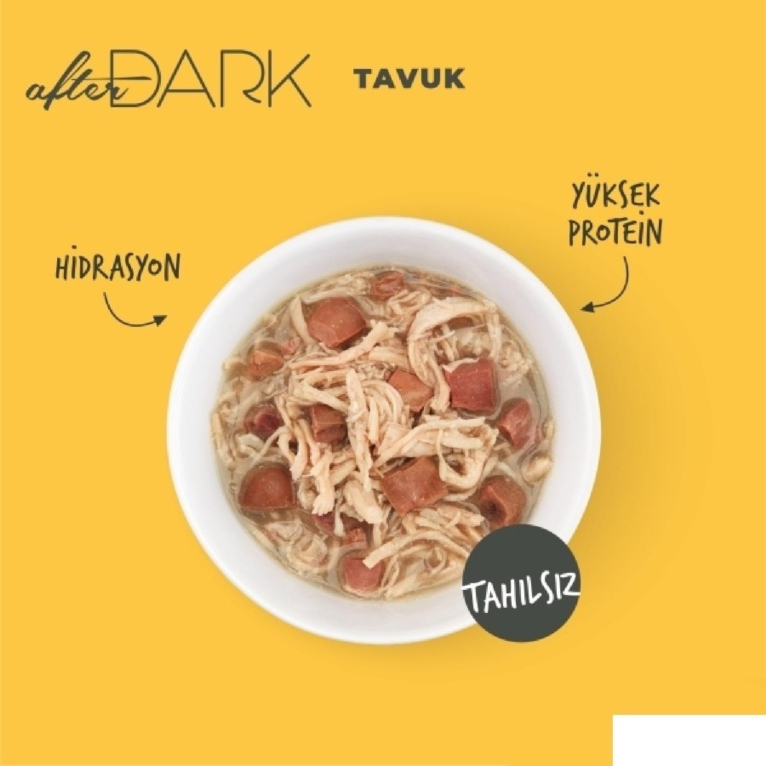 Schesir After Dark Tavuk Et Suyunda Yetişkin Kedi Konservesi 80g