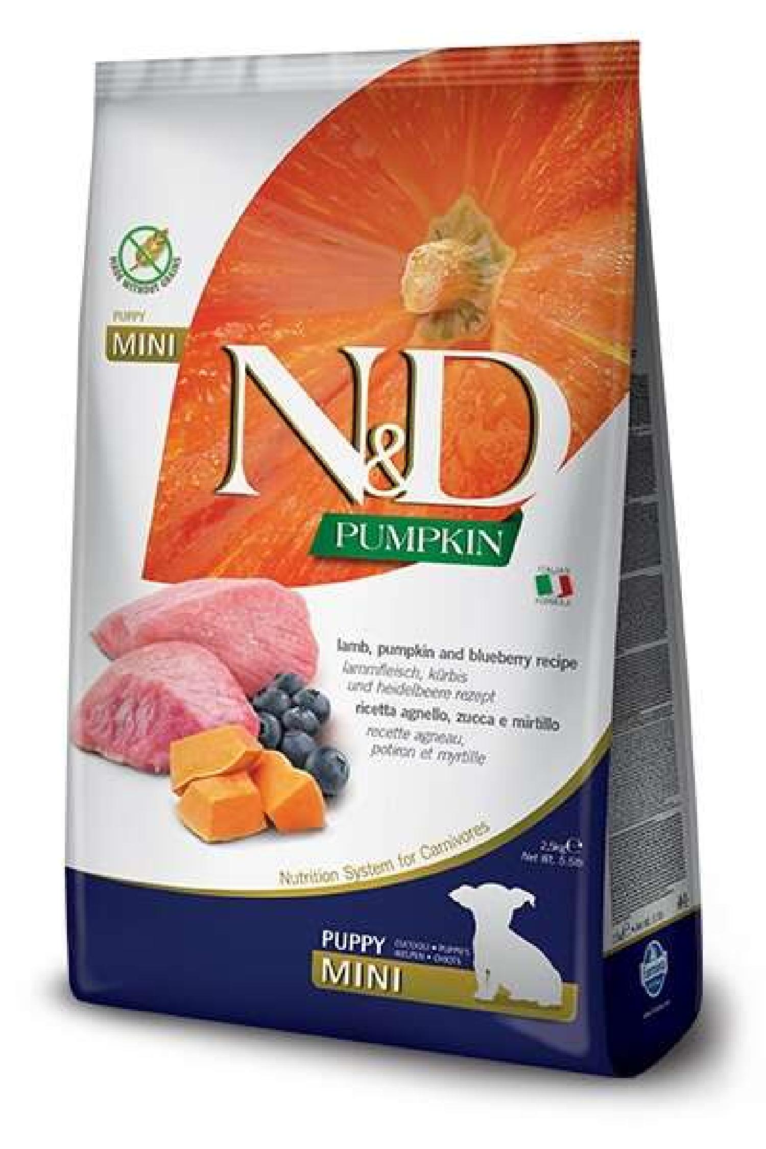 N&D PUMPKIN DOG LAMB & BLUEBERRY PUPPY MINI 2,5 KG