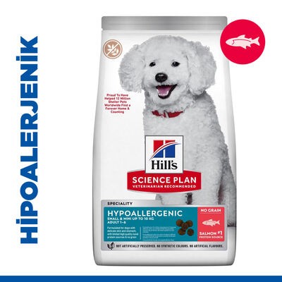 Hill's SP HipoalerjenikTahılsız Somonlu Küçük ve Mini Irk Yetişkin Köpek Maması 1.5KG