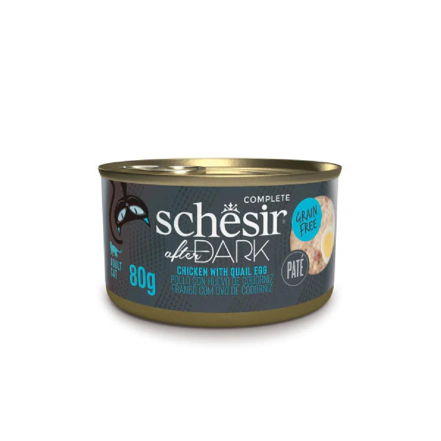 Schesir After Dark Tavuk ile Bıldırcın Yumurtası Paté Yetişkin Kedi Konservesi 12x80g