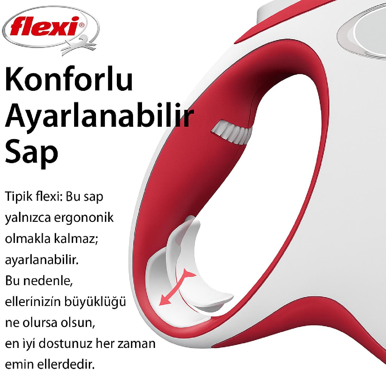 Flexi New Comfort M Beden 5MT Şerit Tasma - Kırmızı