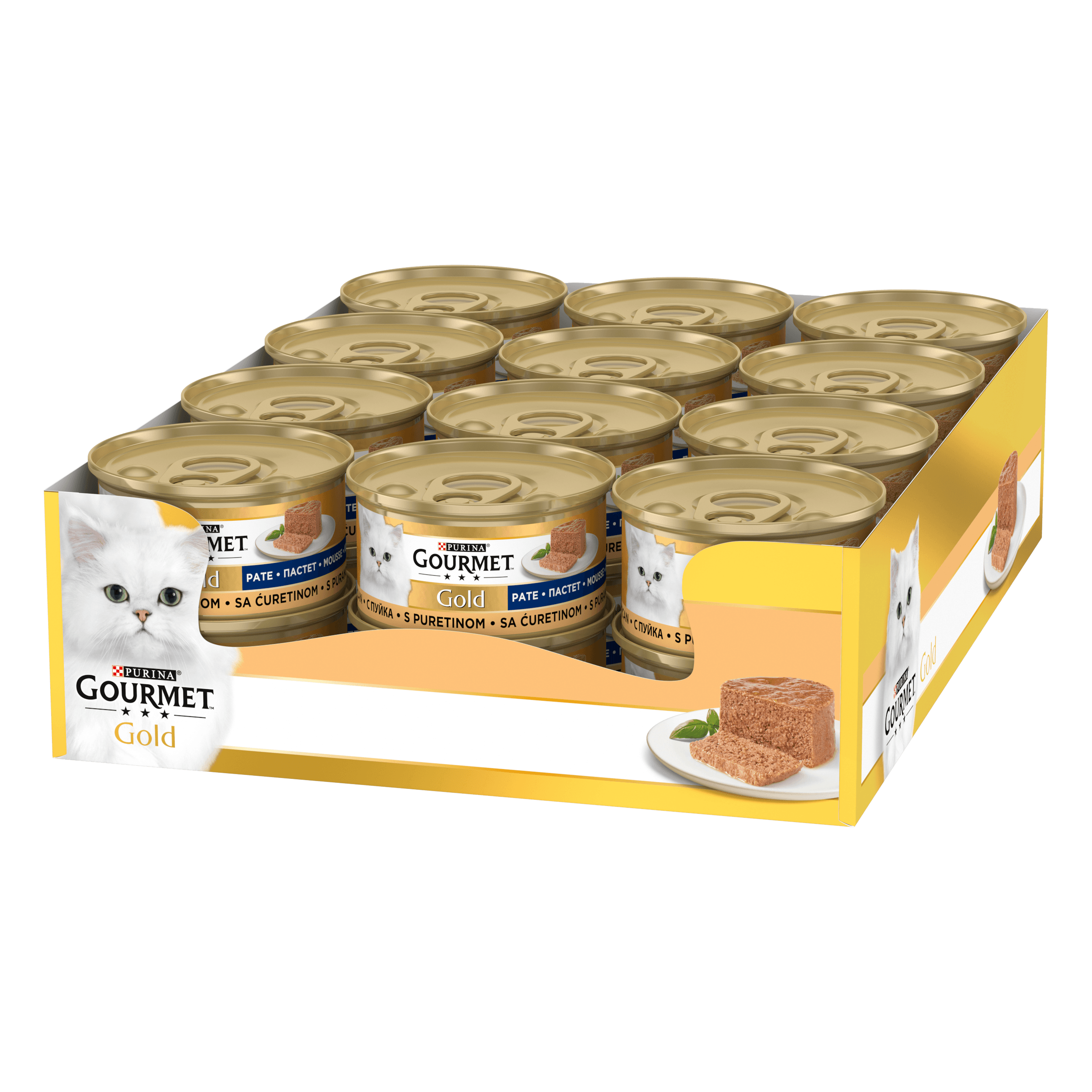 Gourmet Gold Kıyılmış Hindili Kedi Konservesi 85grX24Ad