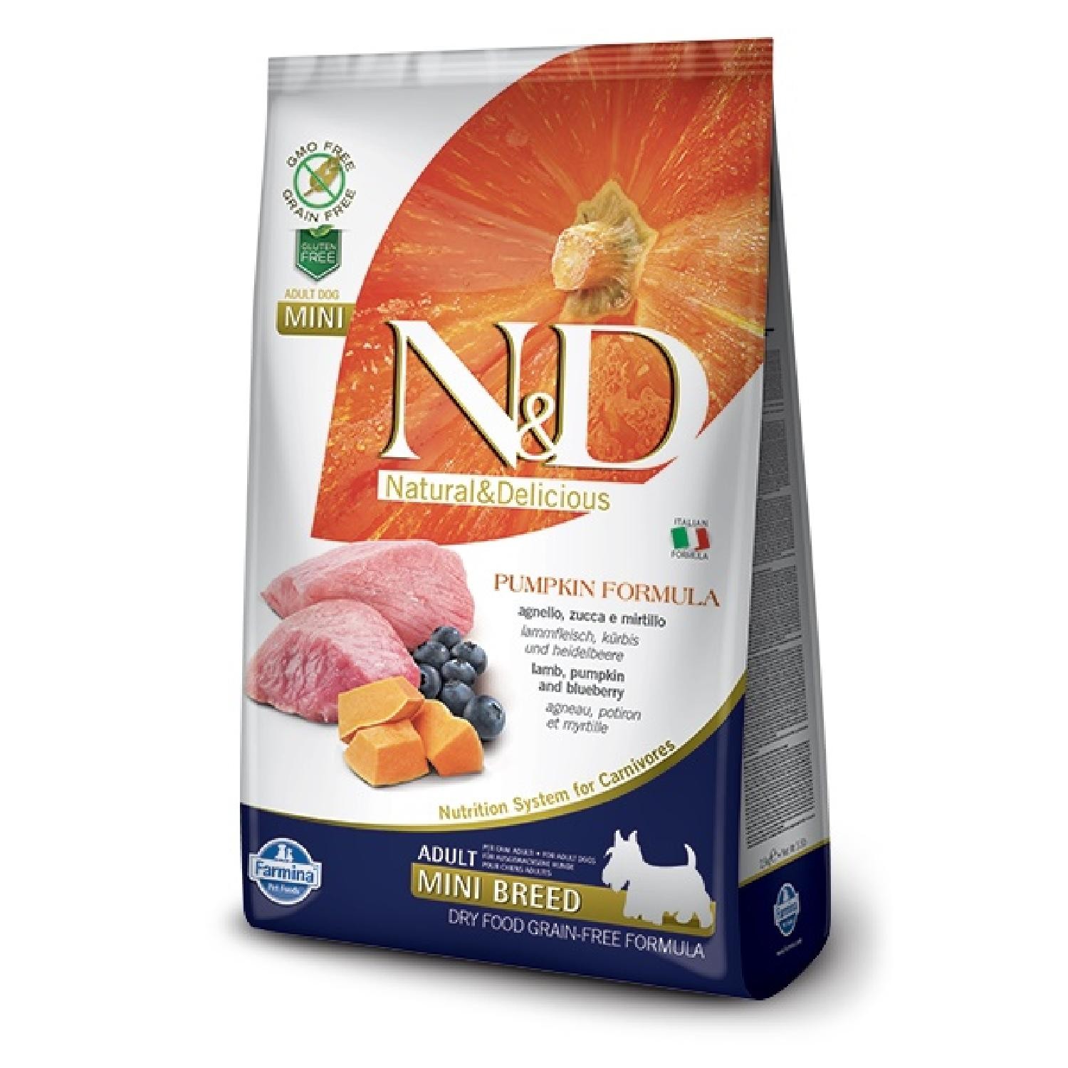N&D PUMPKIN DOG LAMB & BLUEBERRY ADULT MINI 2,5 KG