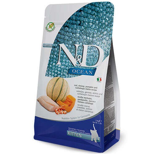 N&D OCEAN CAT COD, SHRIMP, PUMPKIN & CANTALOUPE MELON KITTEN 5 KG