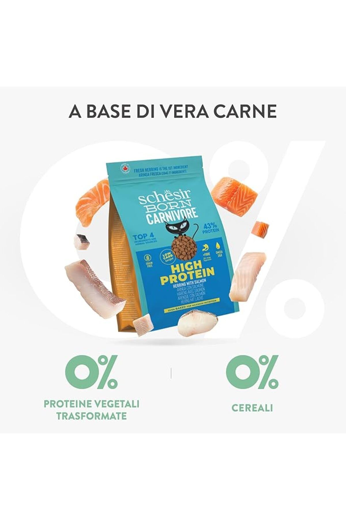 Born Carnivore Somonlu Ve Ringa Balıklı Yetişkin Kedi Maması 1,25kg