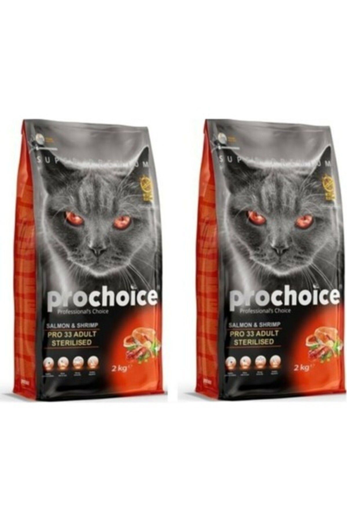 Pro Choice Pro 33 Somon Ve Karidesli Kısır Yetişkin Kuru Kedi Maması 2kg X 2 Adet