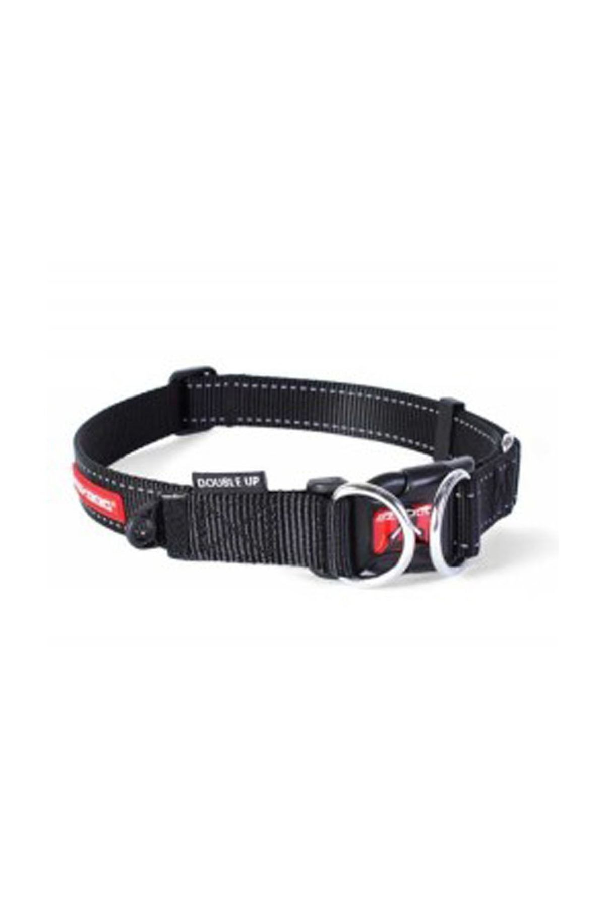 Double Up Çift Halkalı Köpek Boyun Tasması Small Siyah
