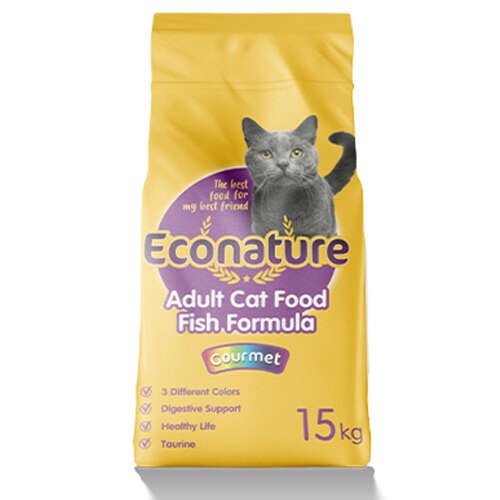 Econature Yetişkin Gurme Kuru Kedi Maması (Adult Cat) Sarı Ambalaj 15KG
