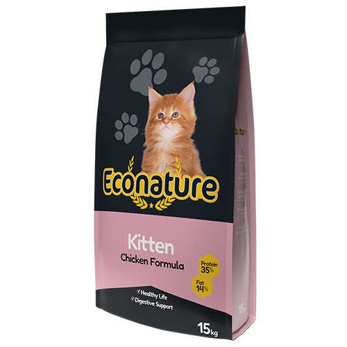 Econature Plus Yavru Kuru Kedi Maması (Kitten) Tavuk Etli 15KG