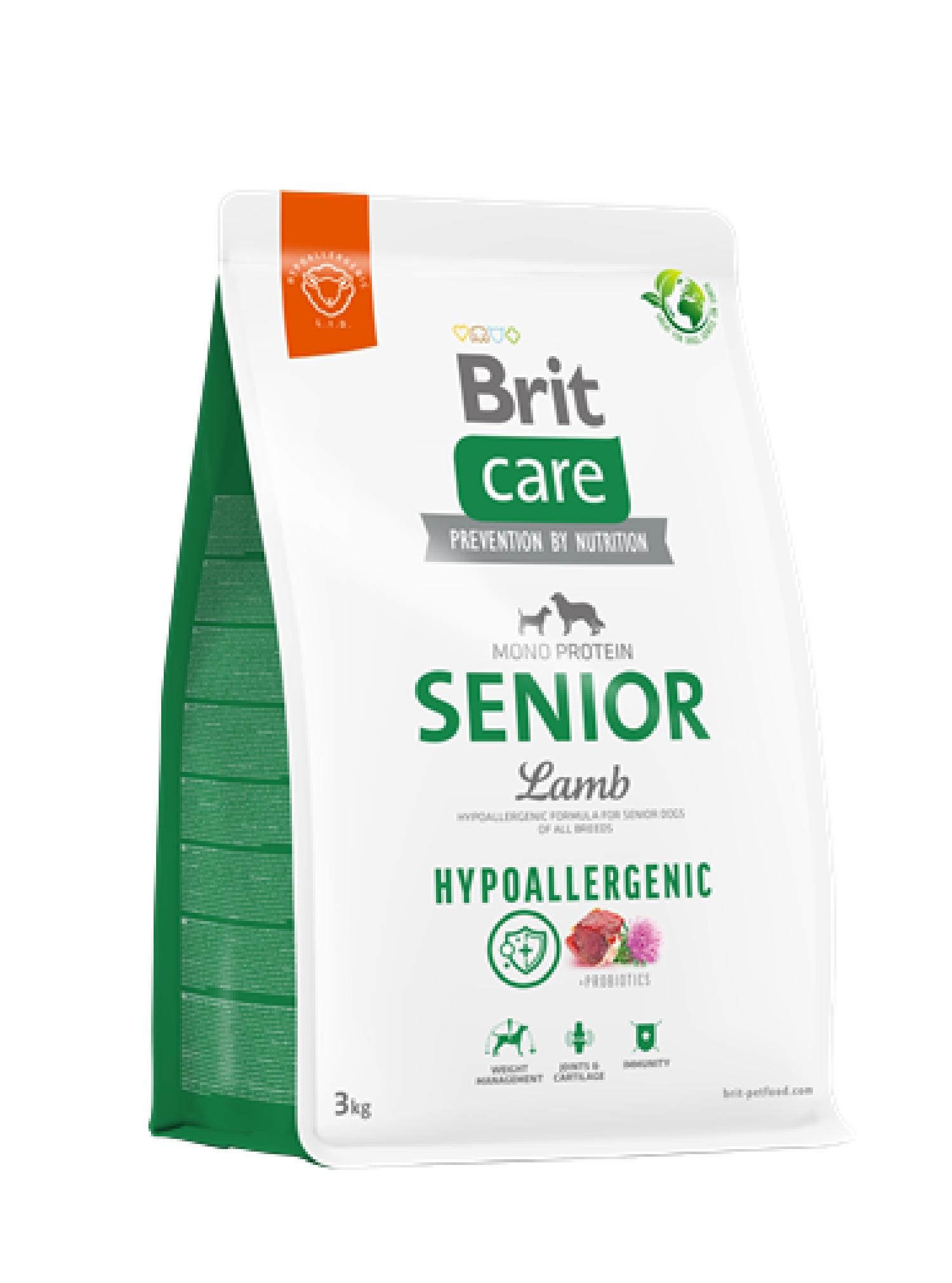 Brit Care Yaşlı Köpekler İçin, Tek Proteinli, Hipoalerjenik, Kuzu Etli Kuru Mama 3 kg