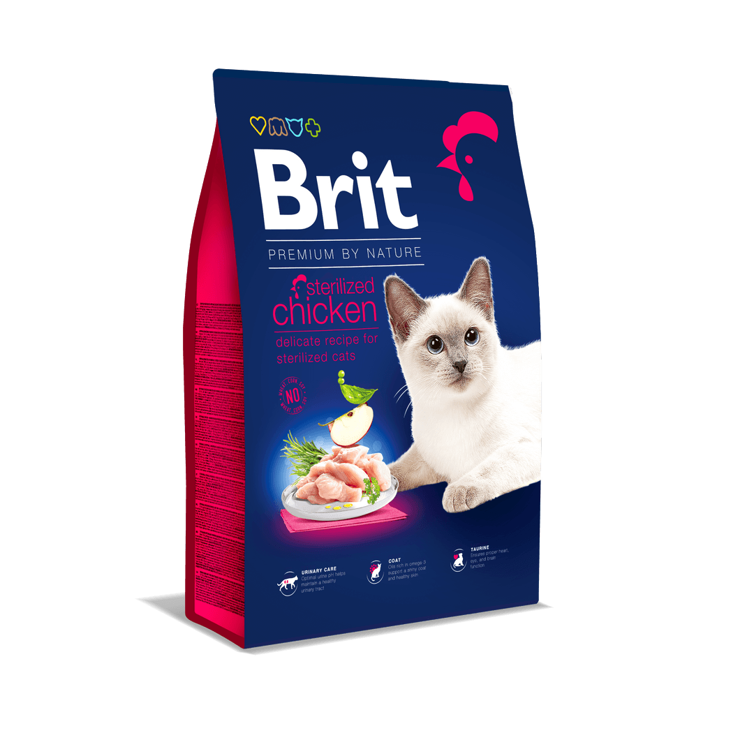 Brit Premium By Nature Kısırlaştırılmış Kediler İçin, Tavuk Etli Kuru Mama 8 kg