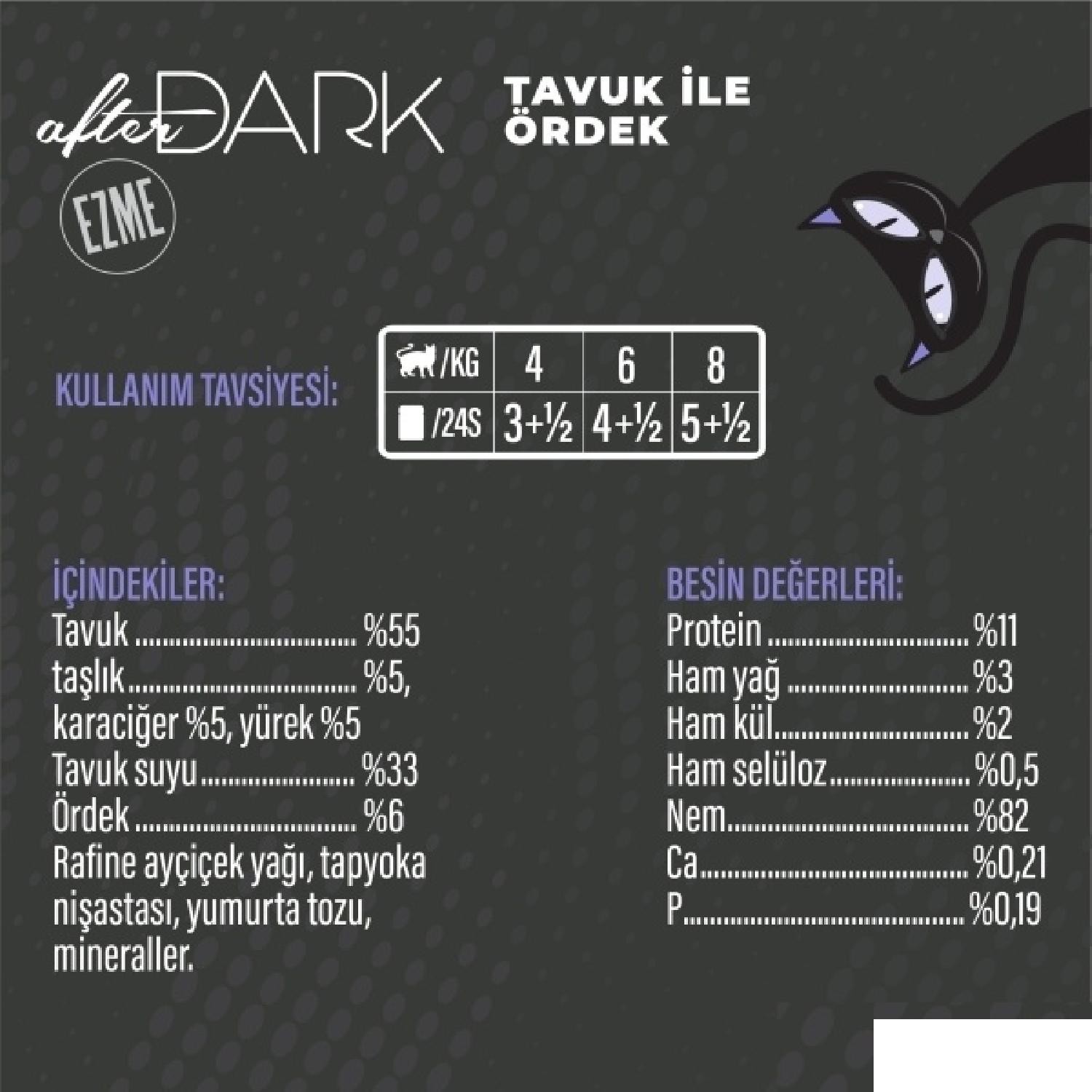 Schesir After Dark Tavuk ile Ördek Paté Yetişkin Kedi Konservesi 80g