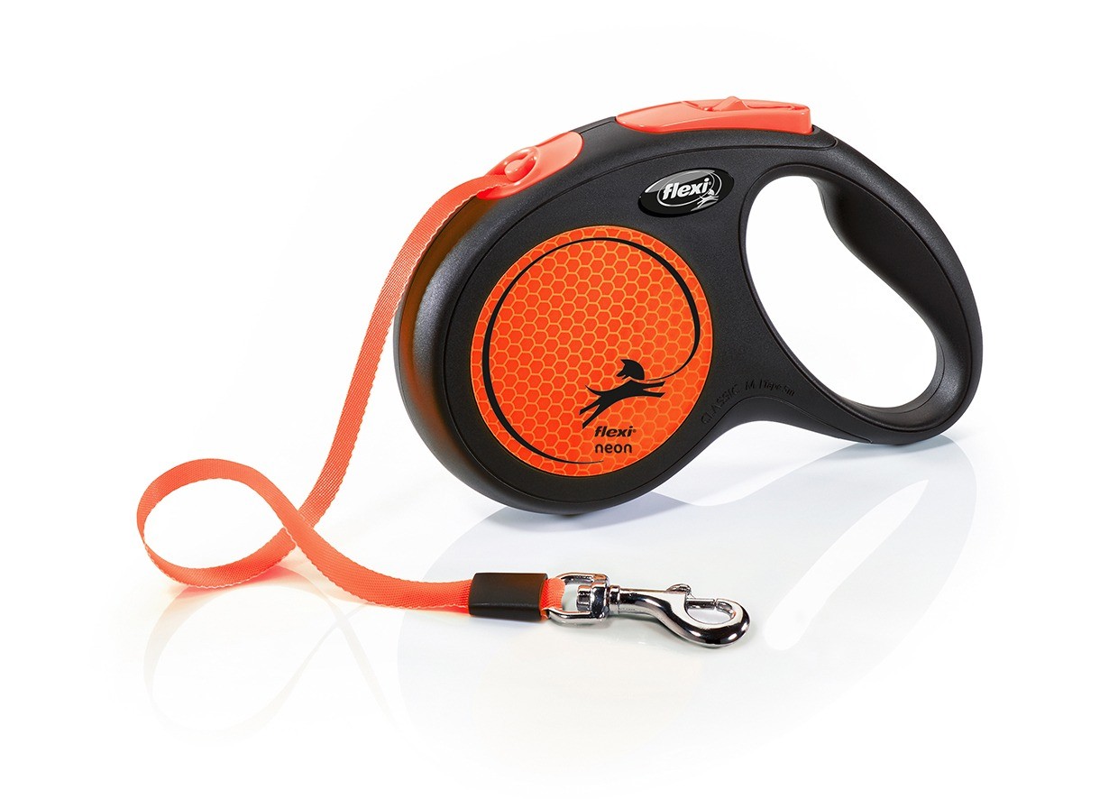 Flexi New Neon M Beden Turuncu 5MT Şerit Tasma