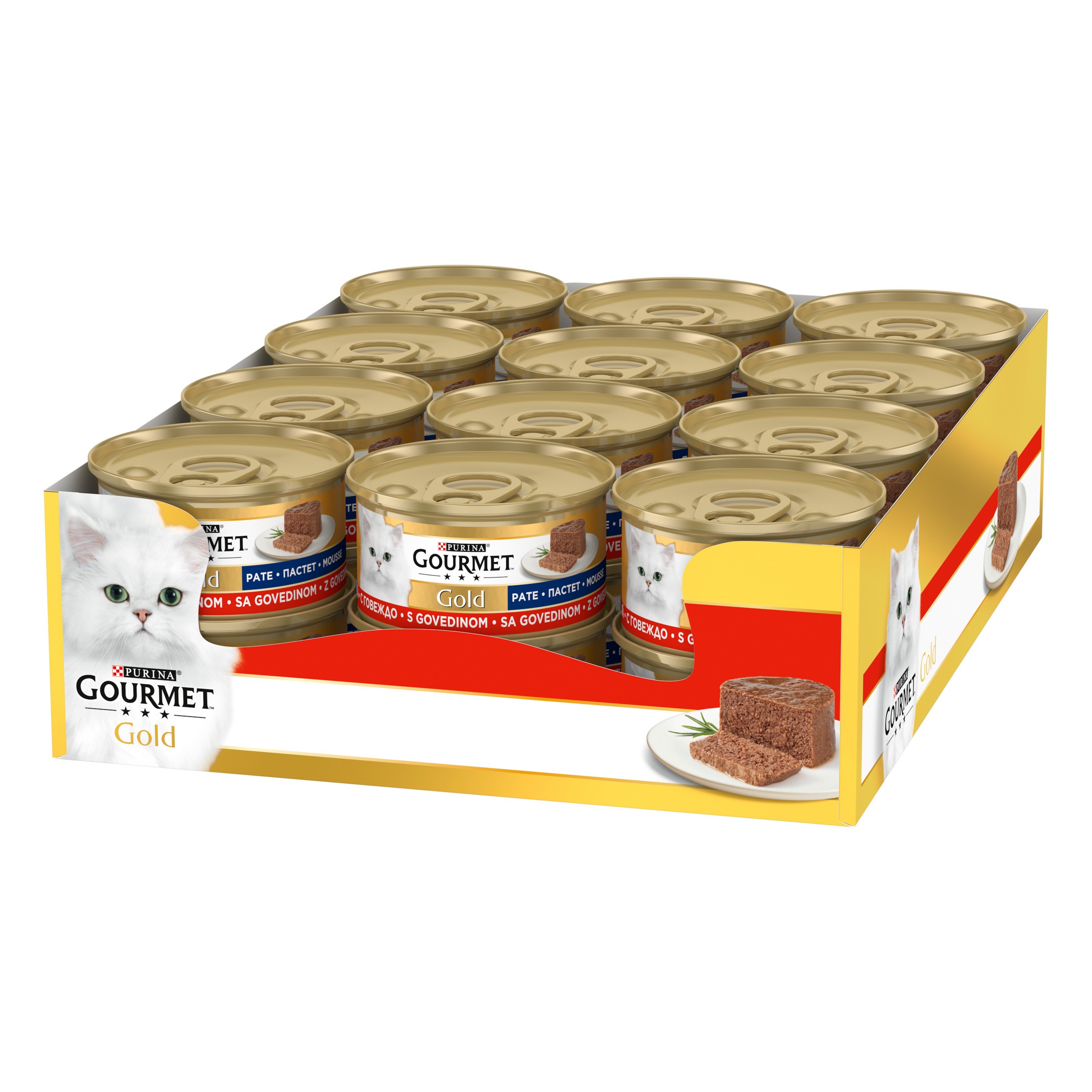 Gourmet Gold Kıyılmış Sığır Etli Kedi Konservesi 85gX24Ad