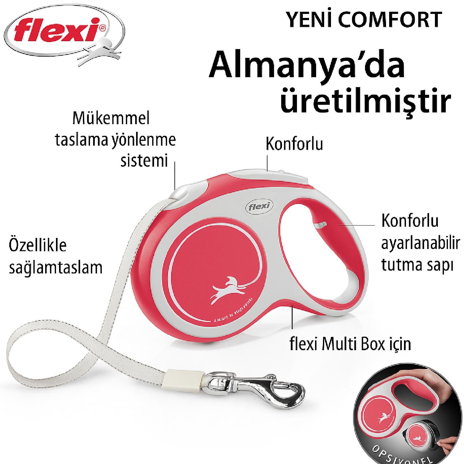 Flexi Black Design L Beden 5MT Şerit Tasma - Yeşil