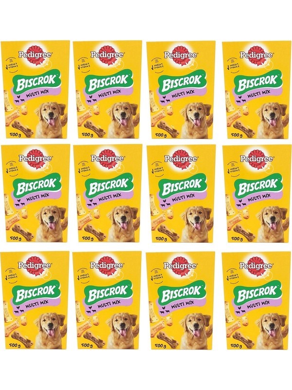 Biscrok Multi Mix Köpek Ödül Bisküvisi 500 gr 12 Adet