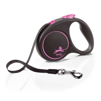 Flexi Black Design S Beden Pembe 5MT Şerit Tasma