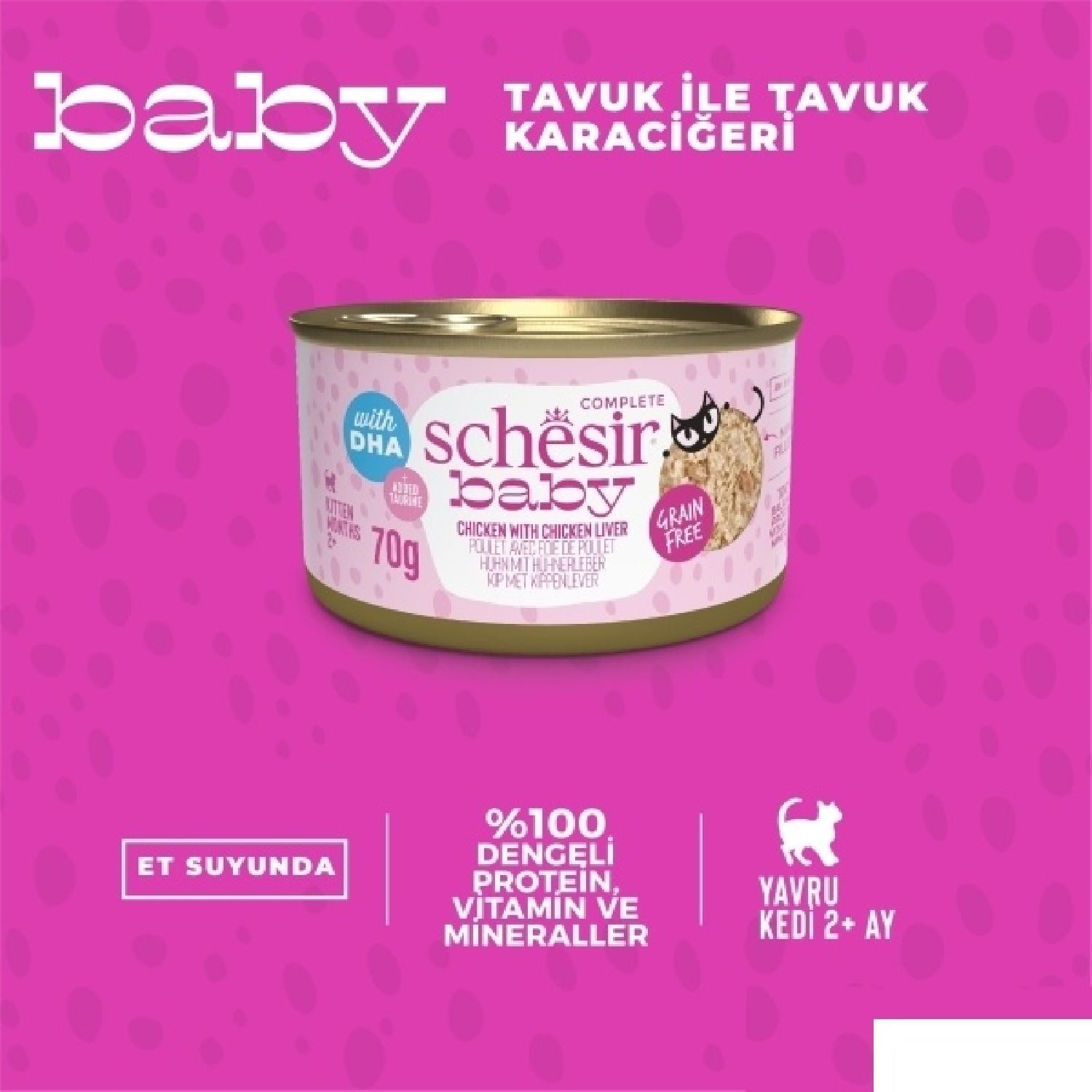 Schesir Baby Tavuk ile Tavuk Ciğeri Mus Konserve 70g