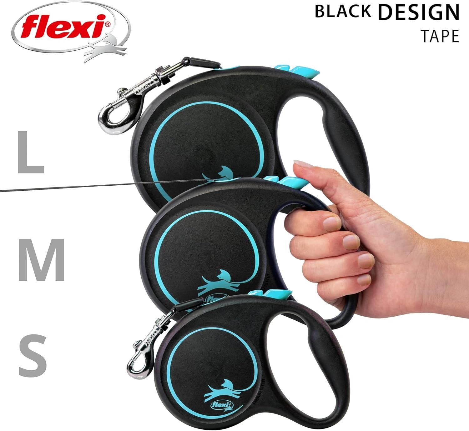 Flexi Black Design L Beden 5MT Şerit Tasma - Mavi