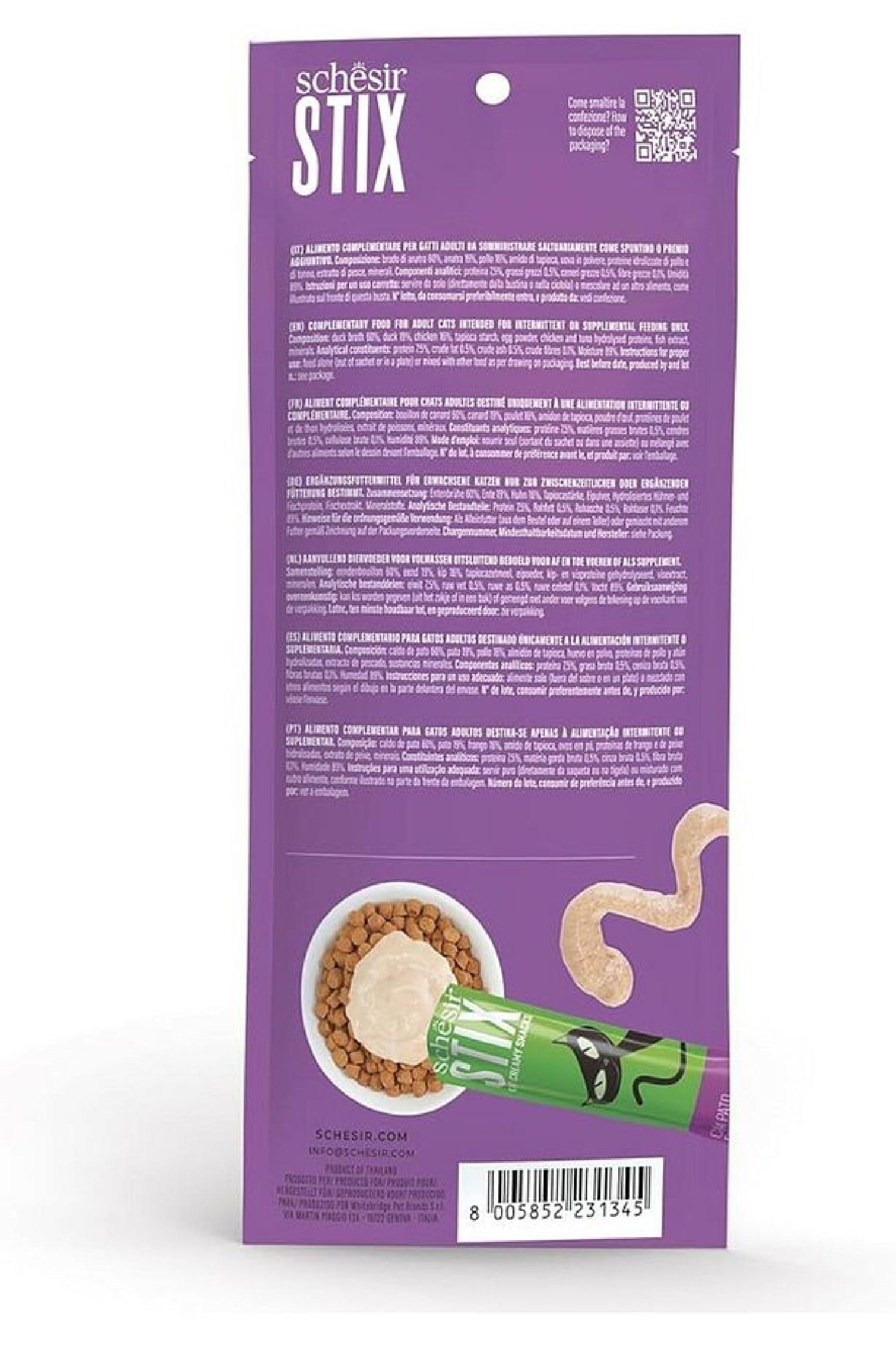 Schesir Stix Ördekli Krem Ödül Maması 12x6x15g