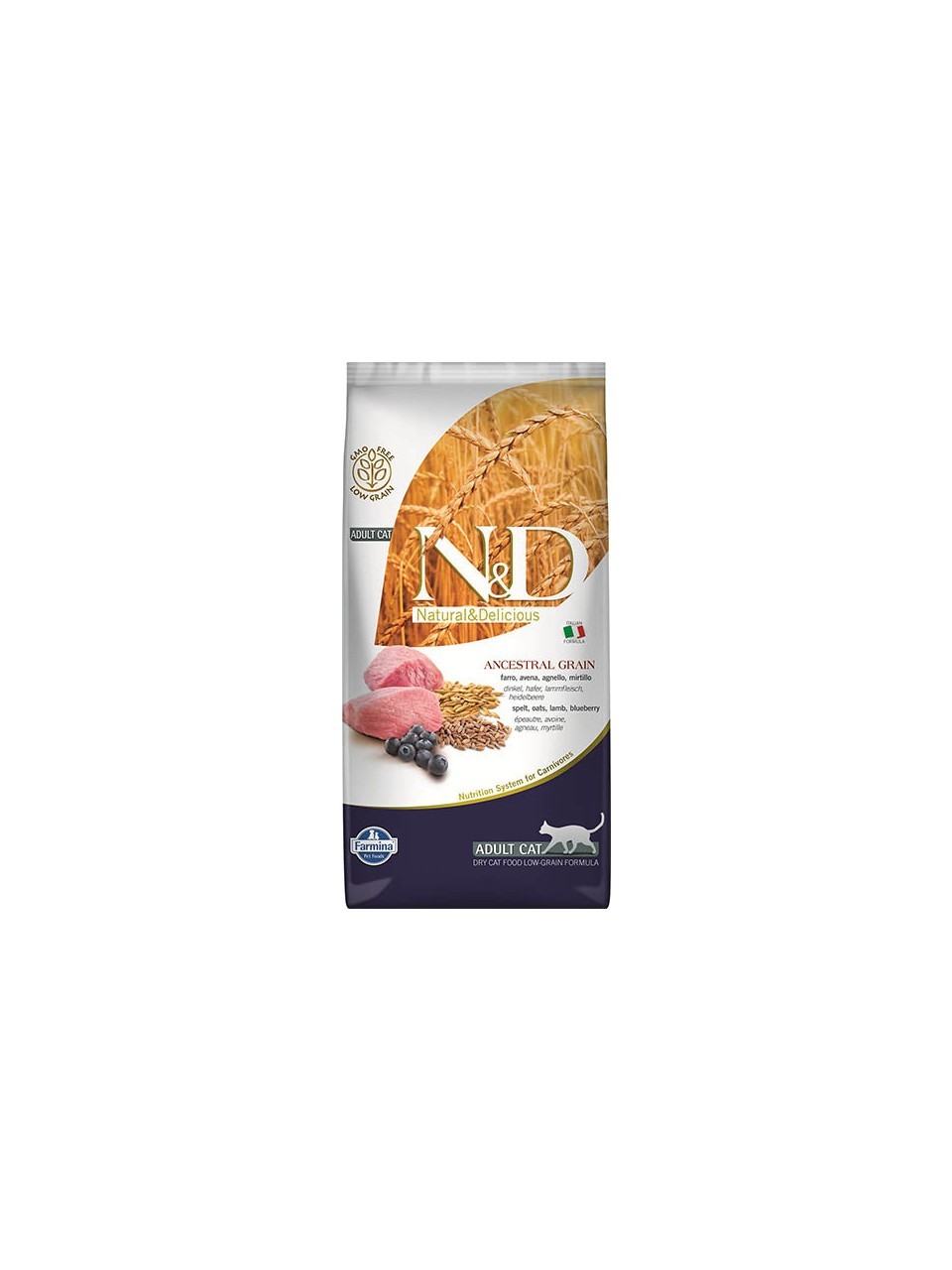 N&D ANCESTRAL GRAIN CAT LAMB, SPELT, OATS AND BLUEBERRY ADULT 5 KG
