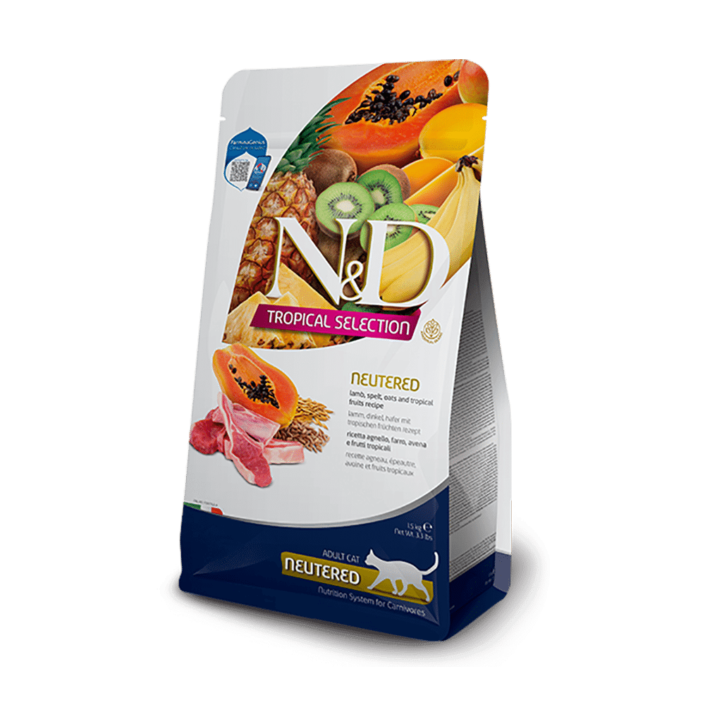 N&D Tropical Selection Kuzu Etli ve Tropikal Meyveli Kısırlaştırılmış Kedi Maması 1,5kg
