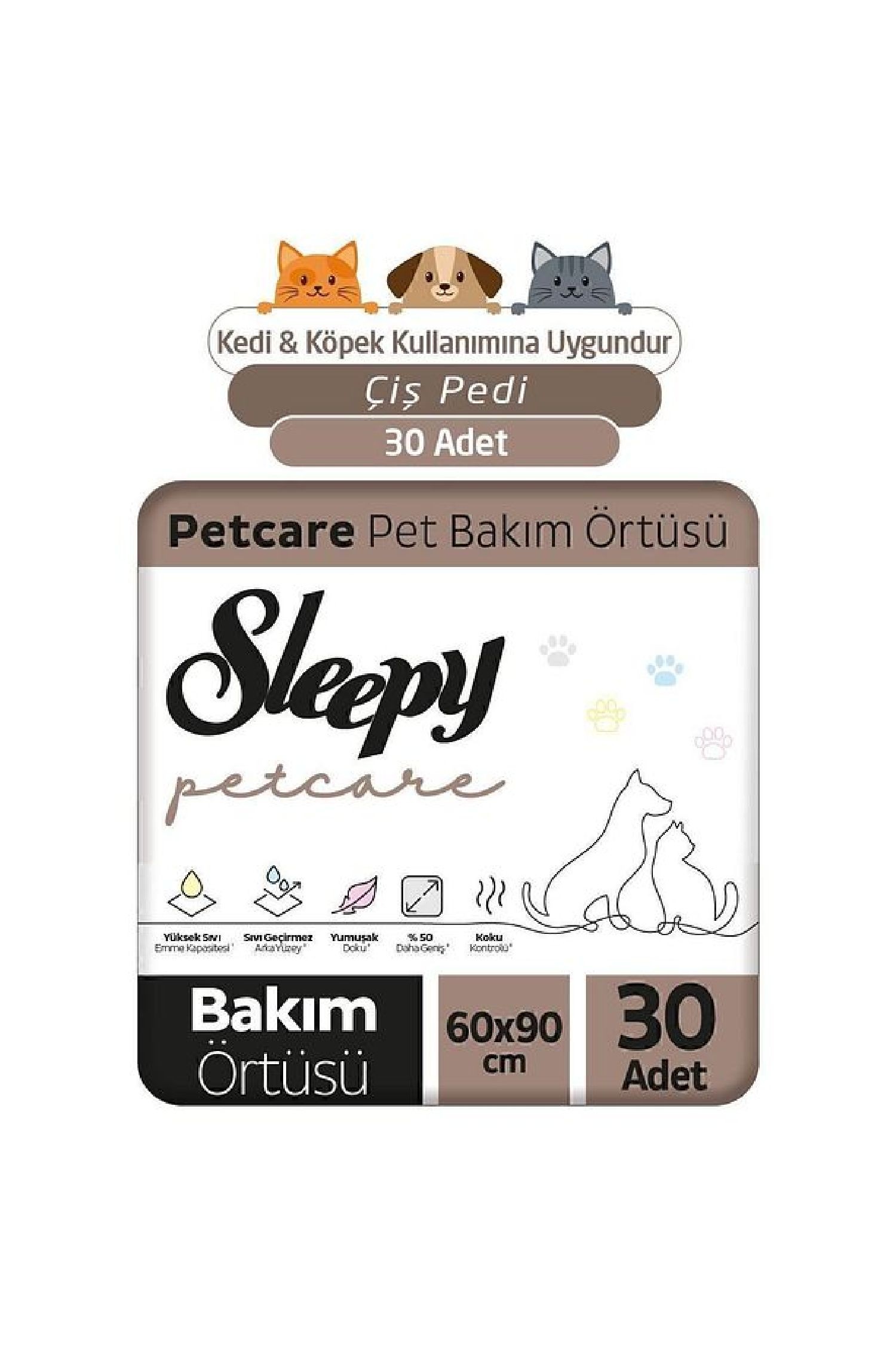 SLEEPY PETCARE PET BAKIM ÖRTÜSÜ 30'lu x 4 ADET