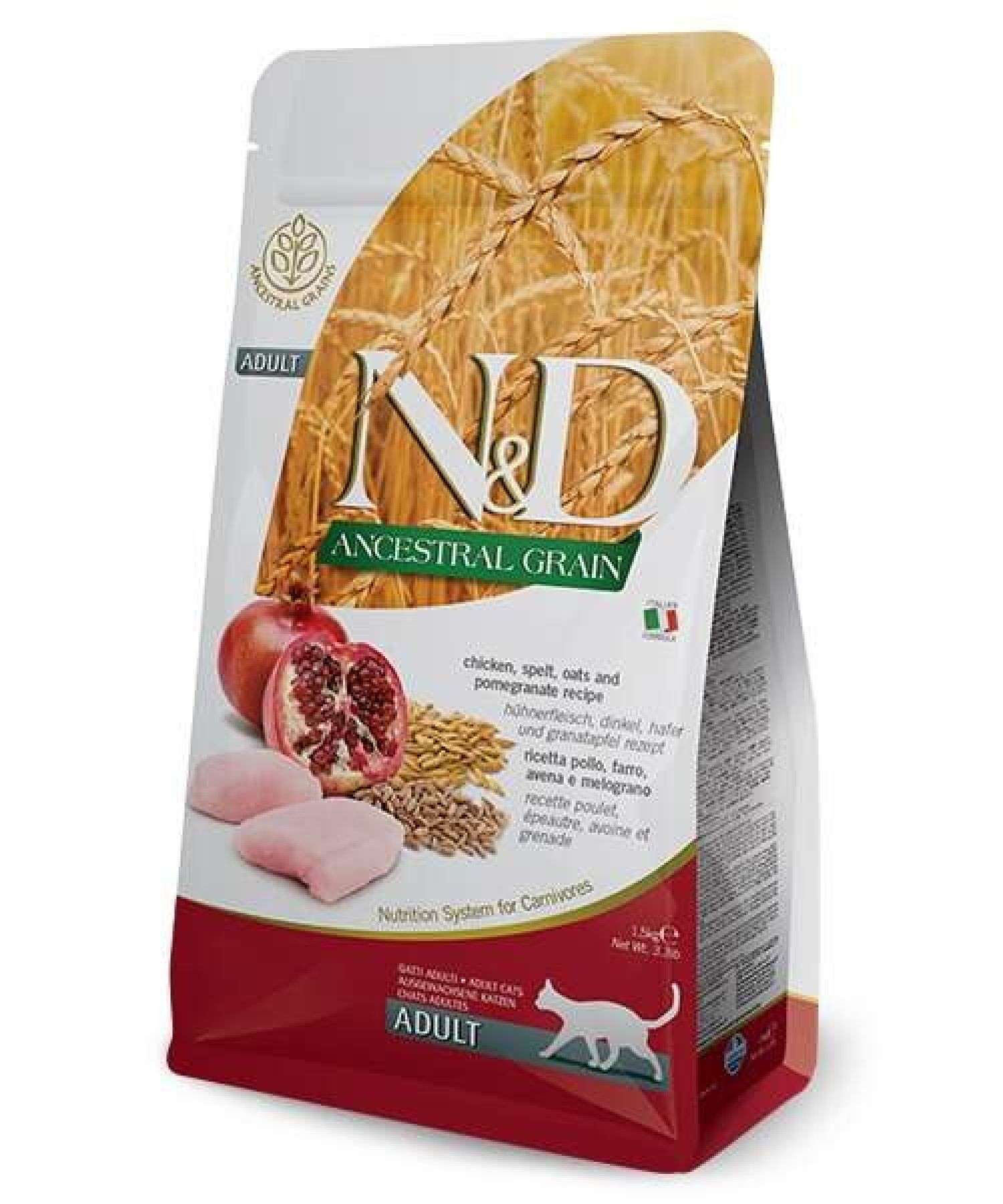 N&D ANCESTRAL GRAIN CAT CHICKEN, SPELT, OATS AND POMEGRANATE ADULT 10 KG